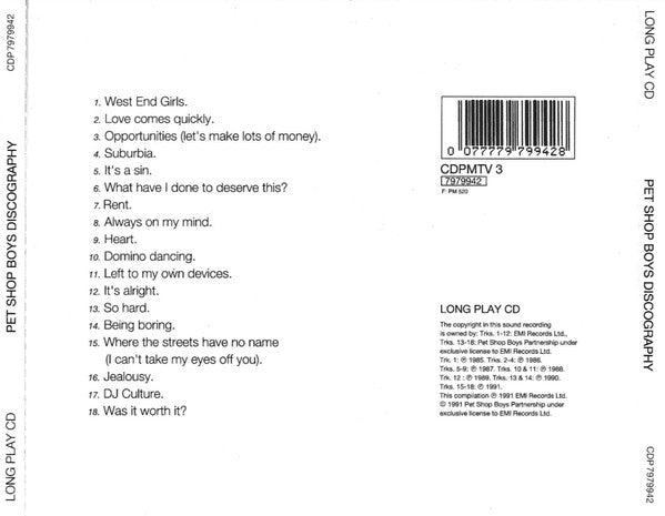 Pet Shop Boys : Discography (The Complete Singles Collection) (CD, Comp, RE)