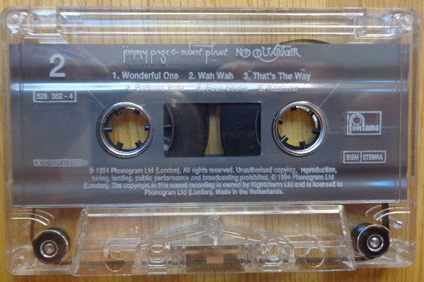 Jimmy Page & Robert Plant : No Quarter: Jimmy Page & Robert Plant Unledded (Cass, Album)