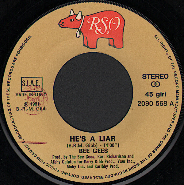 Bee Gees : He's A Liar (7")