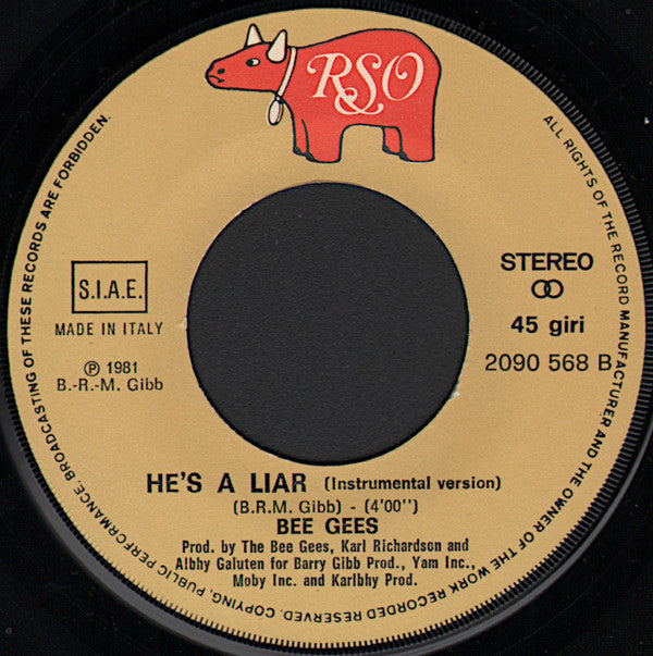 Bee Gees : He's A Liar (7")