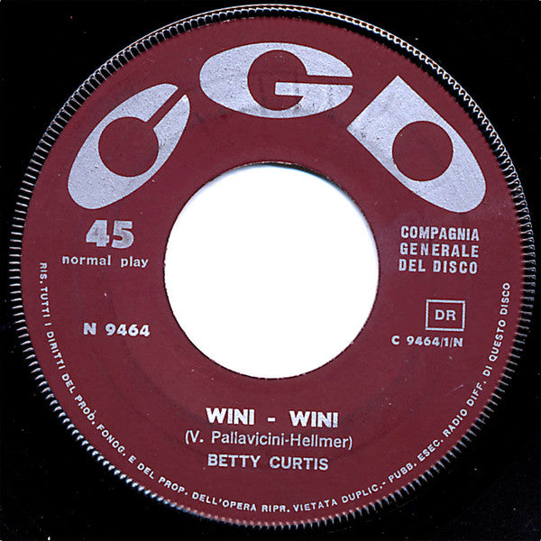 Betty Curtis : Wini Wini  (7")