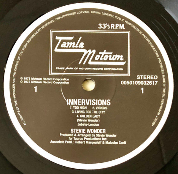 Stevie Wonder : Innervisions (LP, Album, RE, RM, 180)