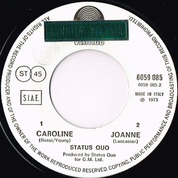 Status Quo : Caroline / Joanne (7", Single)