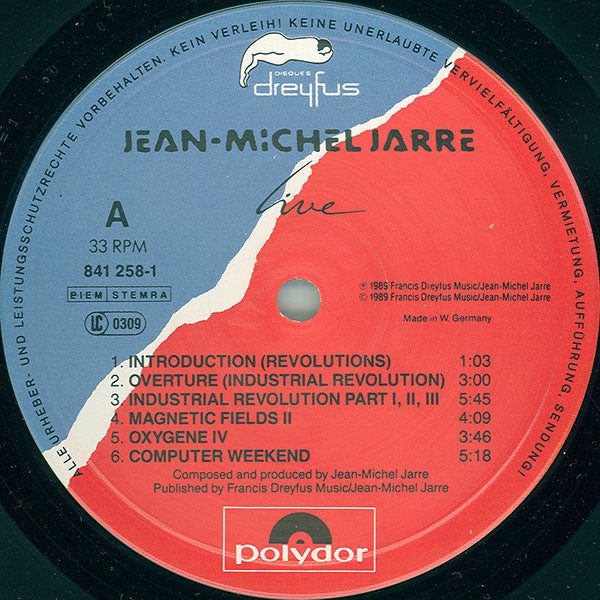 Jean-Michel Jarre : Live (LP, Album)