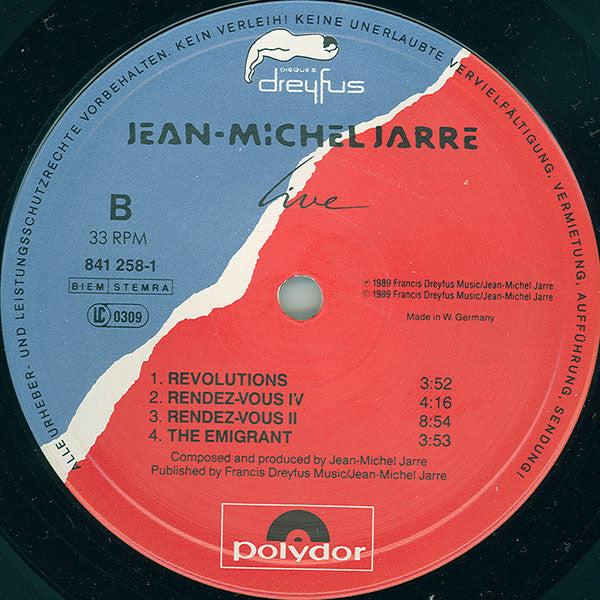 Jean-Michel Jarre : Live (LP, Album)
