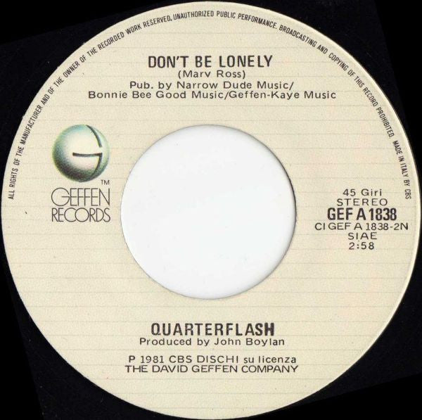 Quarterflash : Harden My Heart (7")