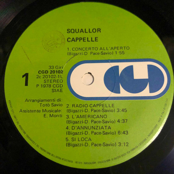Squallor : Cappelle (LP, Album)
