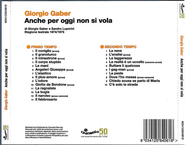 Giorgio Gaber : Anche Per Oggi Non Si Vola (2xCD, Album, RE, RM)