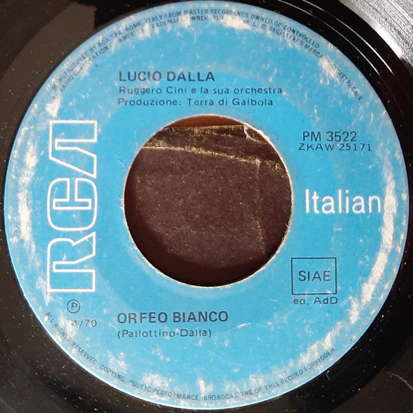 Lucio Dalla : Sylvie / Orfeo Bianco (7", Mono)