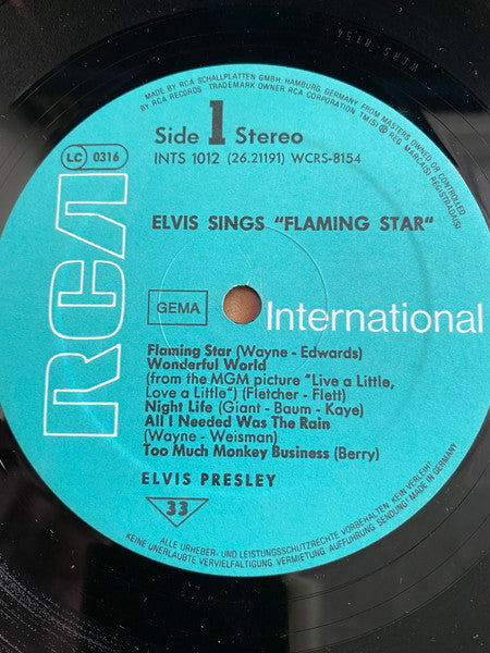 Elvis Presley : Elvis Sings "Flaming Star" (LP, RE)