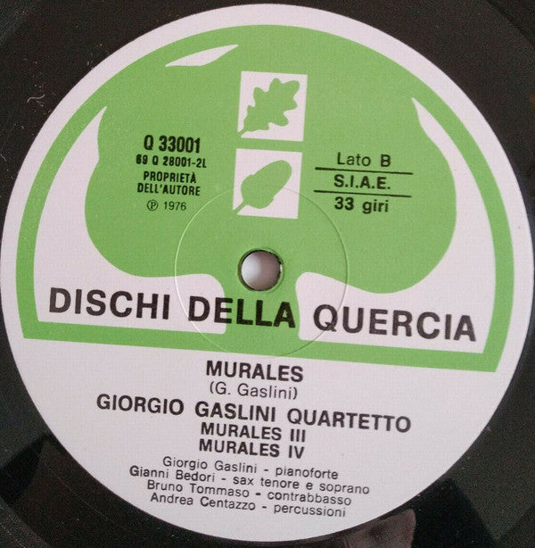 Giorgio Gaslini Quartet : Murales - Giorgio Gaslini Quartetto Live (LP, Album)
