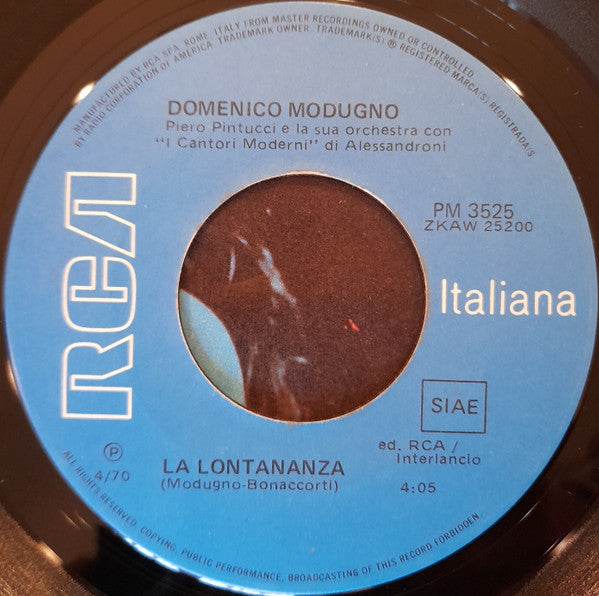 Domenico Modugno : La Lontananza / Ti Amo, Amo Te (7", Mono)