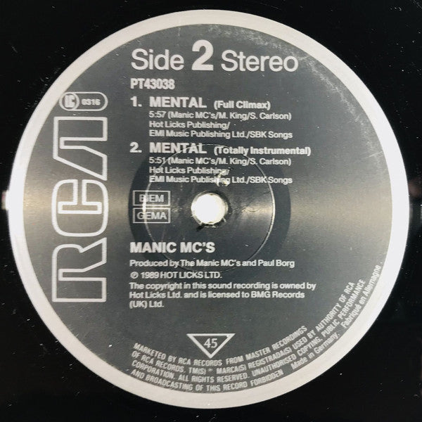Manic MC's Featuring Sara Carlson : Mental (12")