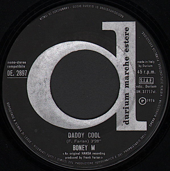 Boney M. : Daddy Cool / Lovin' Or Leavin' (7", Single)