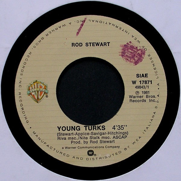 Rod Stewart : Young Turks (7", Single)