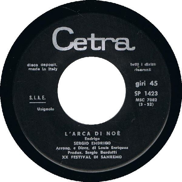 Sergio Endrigo : L'Arca Di Noé (7", Single)