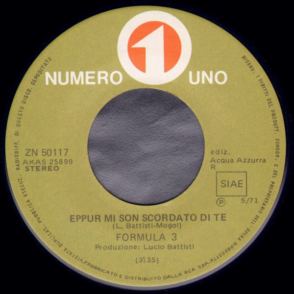 Formula 3 : Nessuno Nessuno  (7")