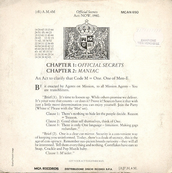 M (2) : Official Secrets (7")