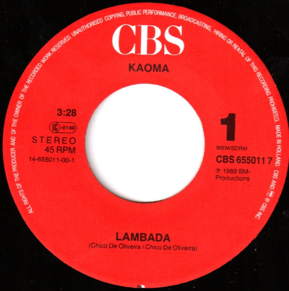 Kaoma : Lambada (7", Single)