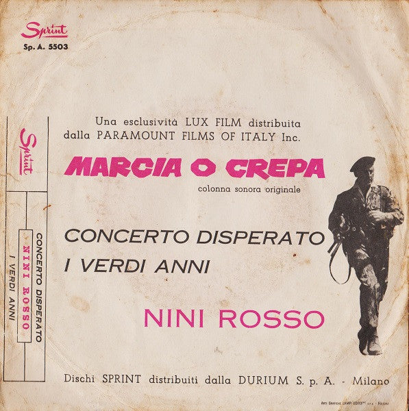 Nini Rosso : Concerto Disperato / I Verdi Anni  (7")