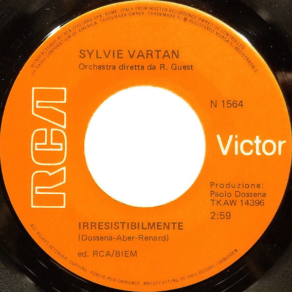 Sylvie Vartan : Irresistibilmente / Nostalgia (7")