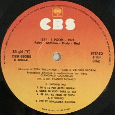 Pooh : 1971 I Pooh 1974 - Roby, Stefano, Dody, Red (LP, Comp, RE, Gat)