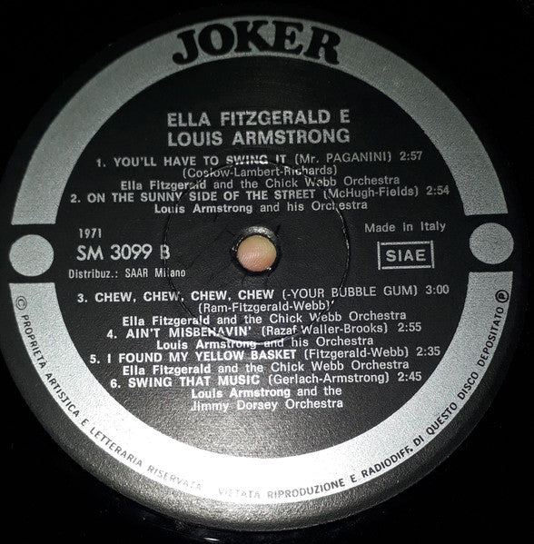 Ella Fitzgerald E Louis Armstrong : Ella Fitzgerald E Louis Armstrong (LP, Comp, RE)