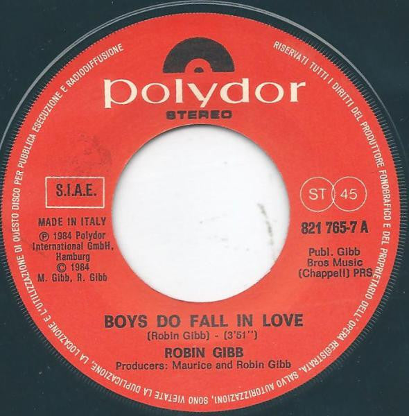 Robin Gibb : Boys Do Fall In Love (7")