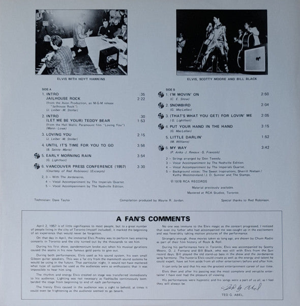 Elvis Presley : A Canadian Tribute (LP, Comp, Gol)