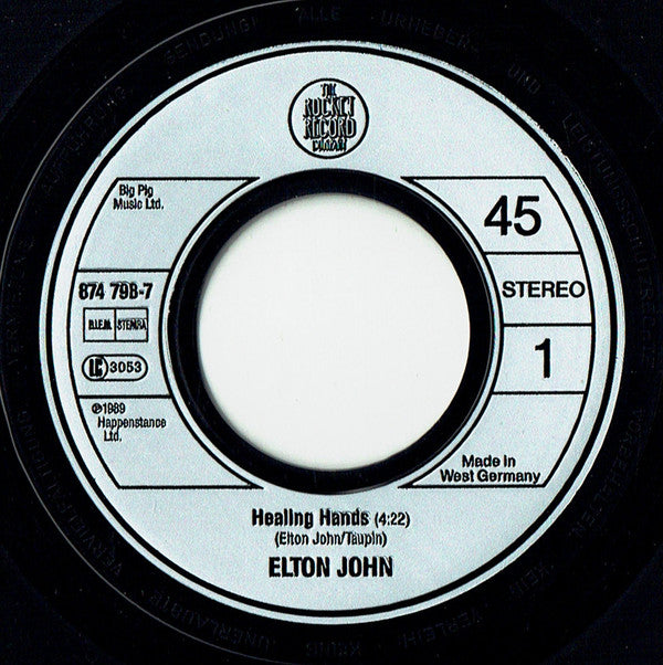 Elton John : Healing Hands. (7", Single)