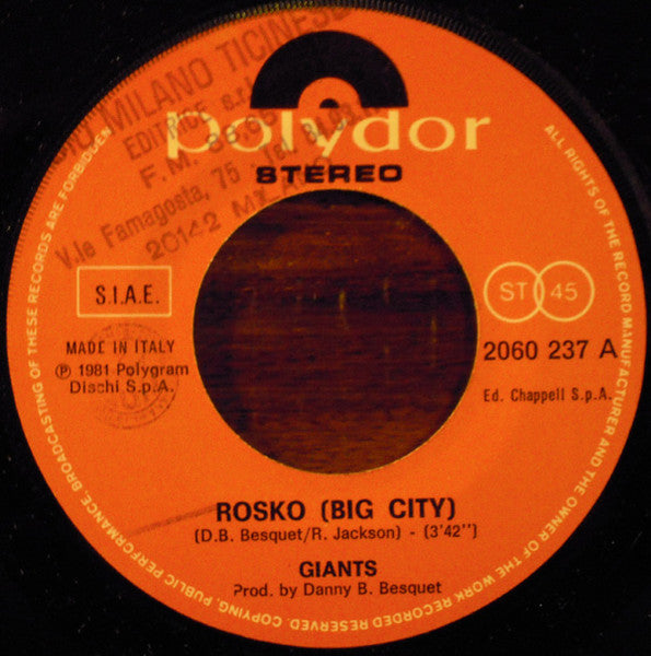 Giants (4) : Rosko (Big City)  (7")
