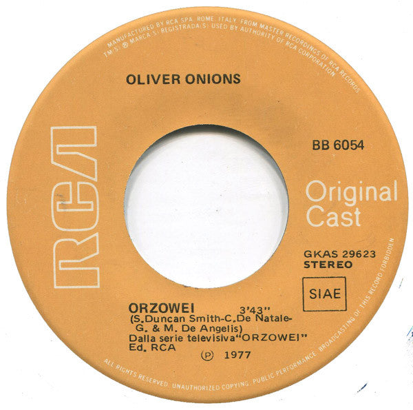 Oliver Onions / M & G Orchestra* : Orzowei / Le Notti Di Orzowei (7", Single)