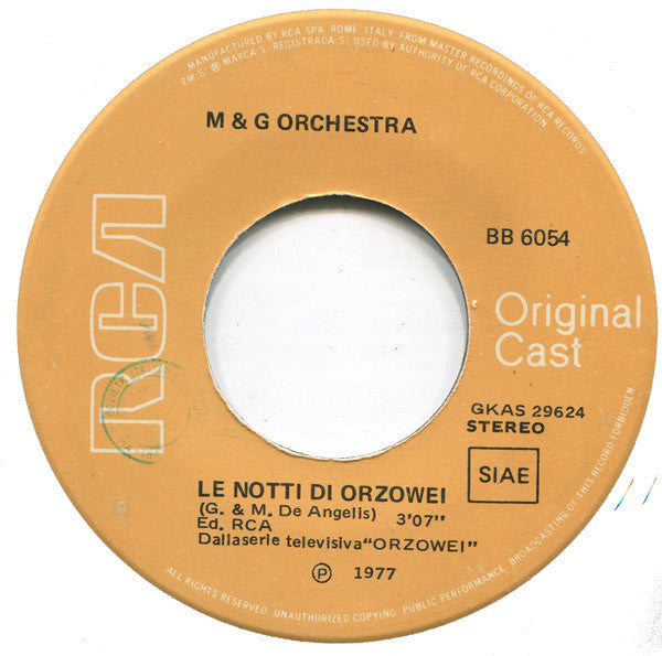 Oliver Onions / M & G Orchestra* : Orzowei / Le Notti Di Orzowei (7", Single)