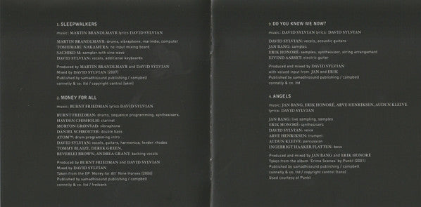 David Sylvian : Sleepwalkers (CD, Comp, RE)
