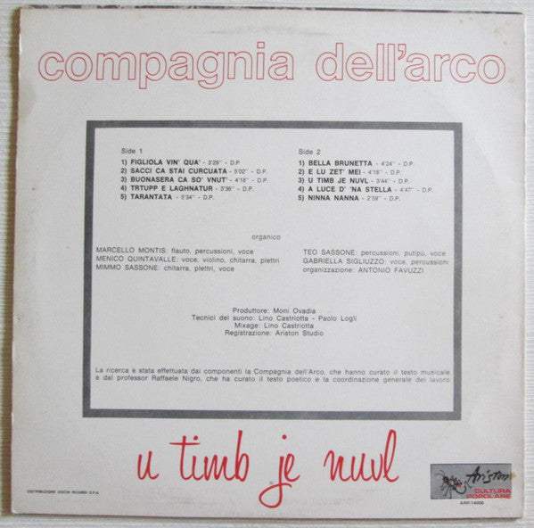 Compagnia Dell'Arco : U Timb Je Nuvl (LP, Album)