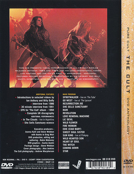 The Cult : Pure Cult Anthology 1984 - 1995 (DVD-V, Comp, PAL)