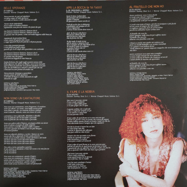 Fiorella Mannoia : Belle Speranze (LP, Album, Ltd, RE, Ora)