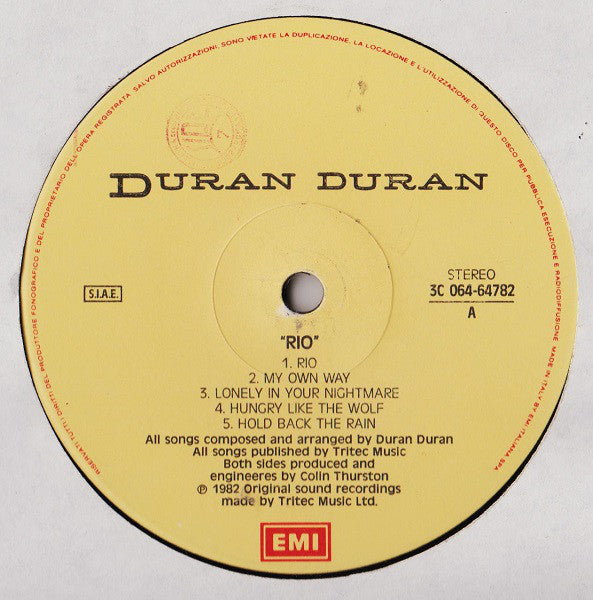 Duran Duran : Rio (LP, Album)
