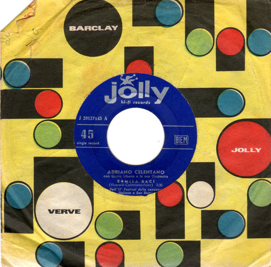 Adriano Celentano Con Giulio Libano E La Sua Orchestra* : 24Mila Baci (7", Single, Com)