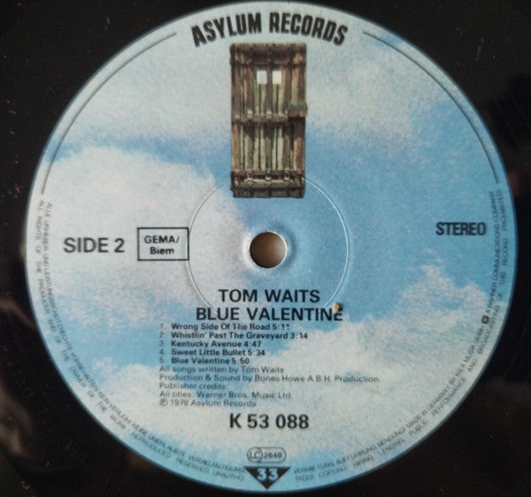 Tom Waits : Blue Valentine (LP, Album, RE, Gat)