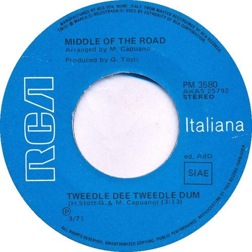 Middle Of The Road : Tweedle Dee Tweedle Dum / Give It Time  (7", Single)