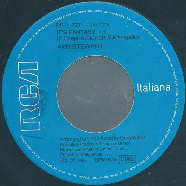 Amii Stewart : It's Fantasy (7")
