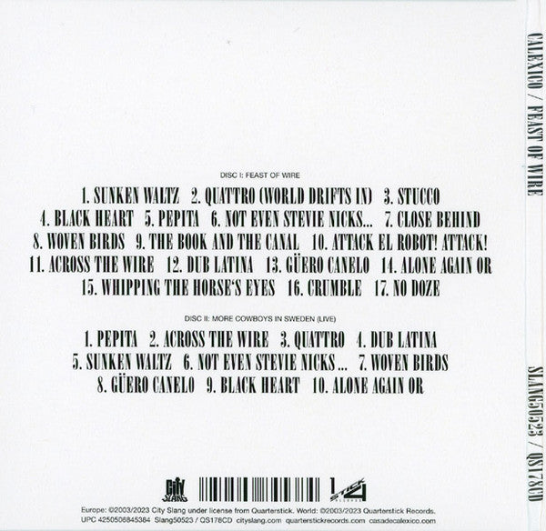 Calexico : Feast Of Wire  (CD, Album, RE, RM, 20t + CD, Album)