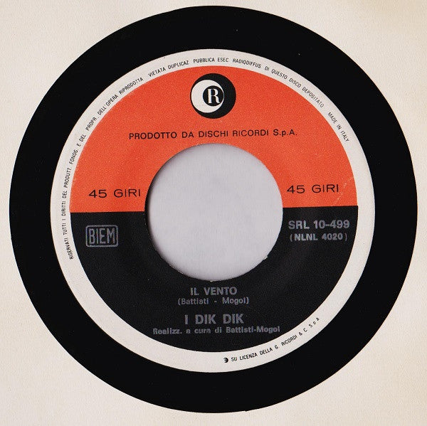 I Dik Dik : Il Vento (7")