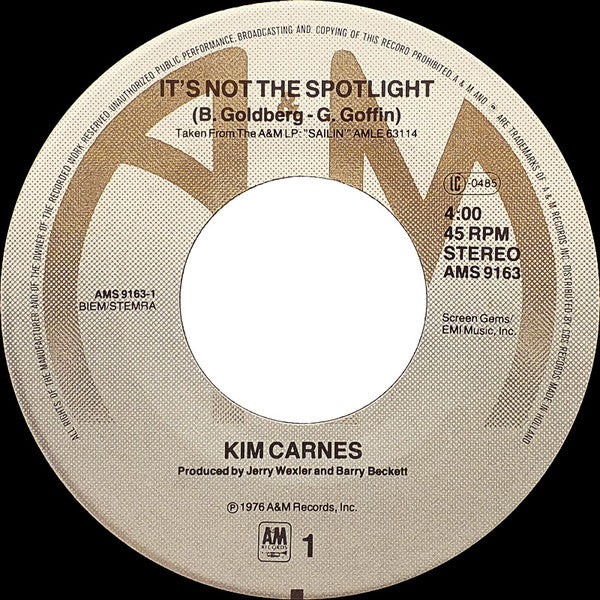 Kim Carnes : It's Not The Spotlight (7", Single)