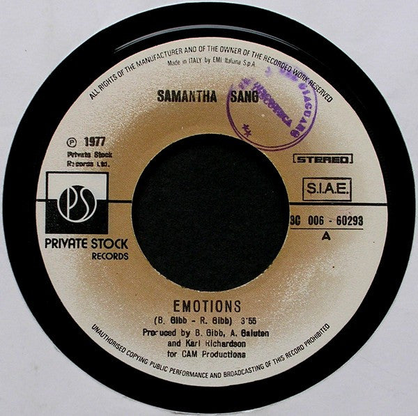 Samantha Sang : Emotions (7", Single)