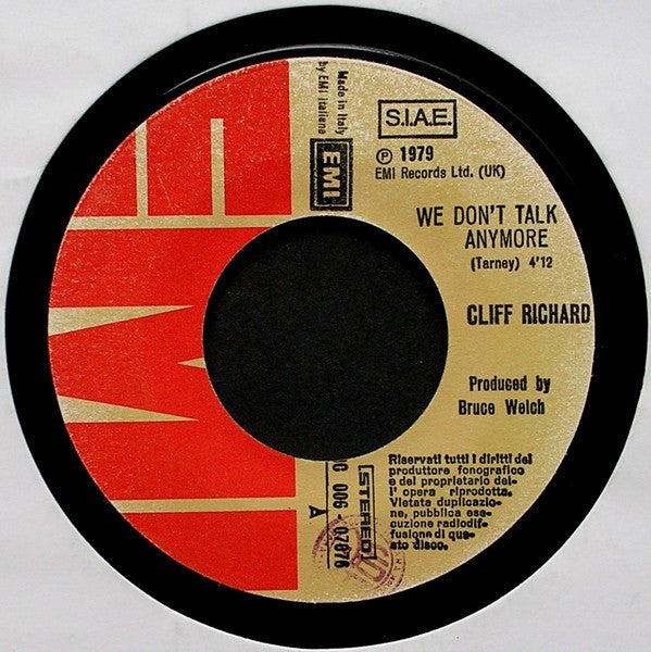 Cliff Richard : We Don't Talk Anymore (7", Single)