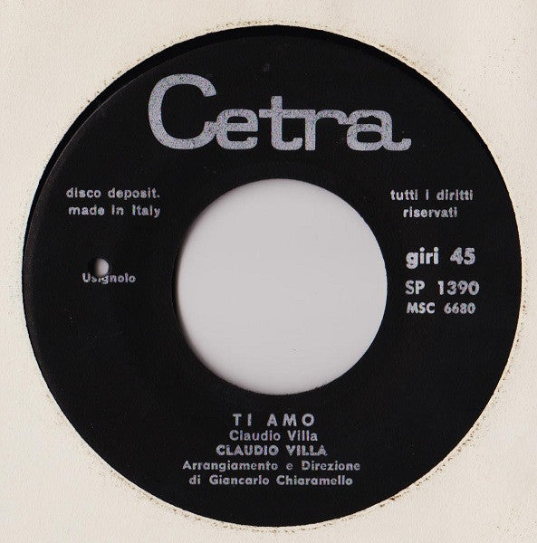 Claudio Villa : Meglio Una Sera Piangere Da Solo (7")