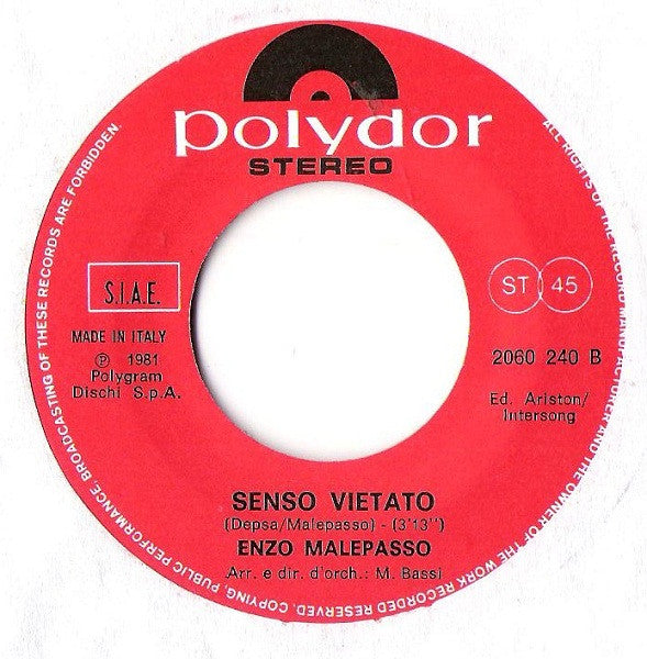 Enzo Malepasso : Amore Mio (7")