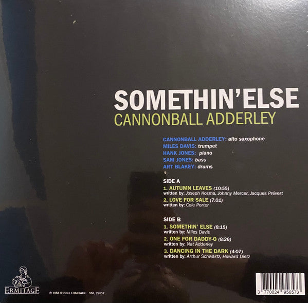 Cannonball Adderley : Somethin’ Else (LP, S/Edition, Yel)